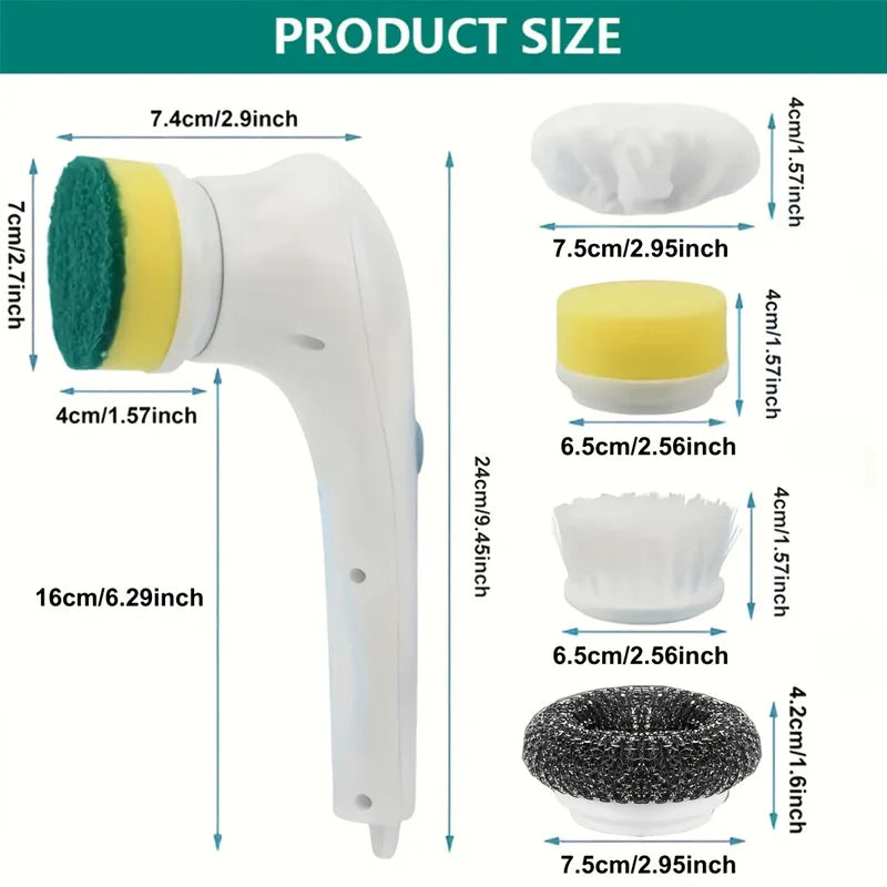 Electric Grease Scrubber, Rechargeable Powerful Cleaning Brush, Handheld Cordless