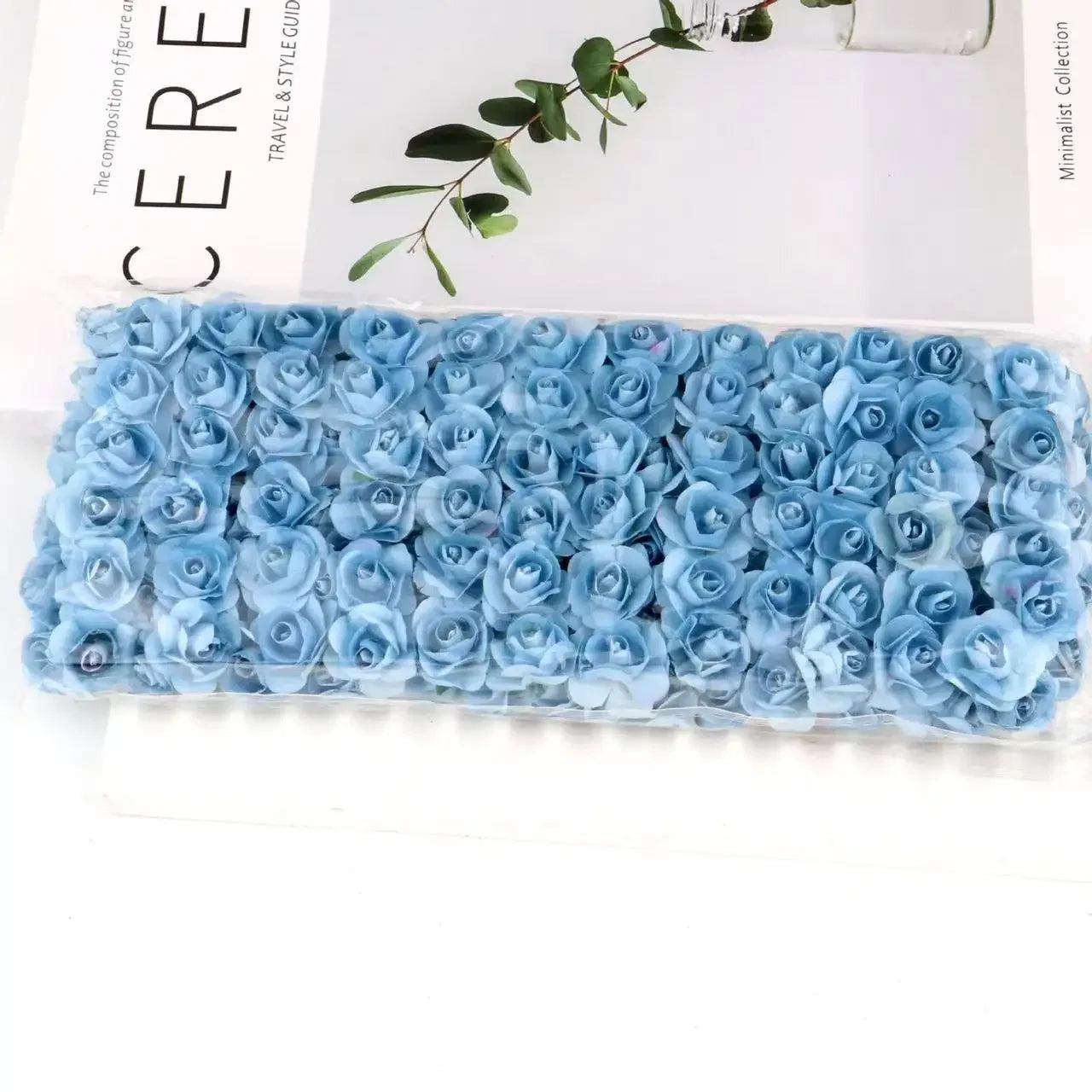 144PCS 1.5 cm Artificial Mini Paper Rose Flower Bouquet