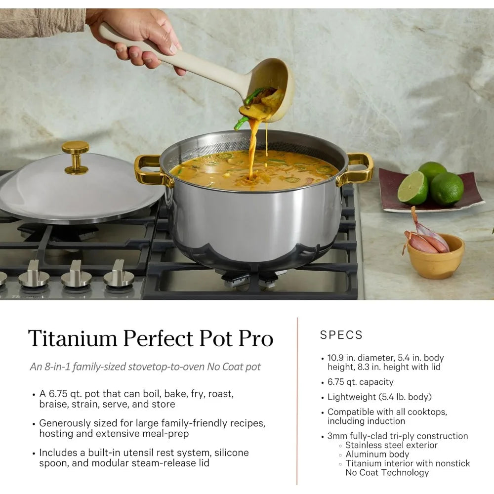 titanium pro cookware set (4-piece)  | nonstick no-coat ,  stainless steal
