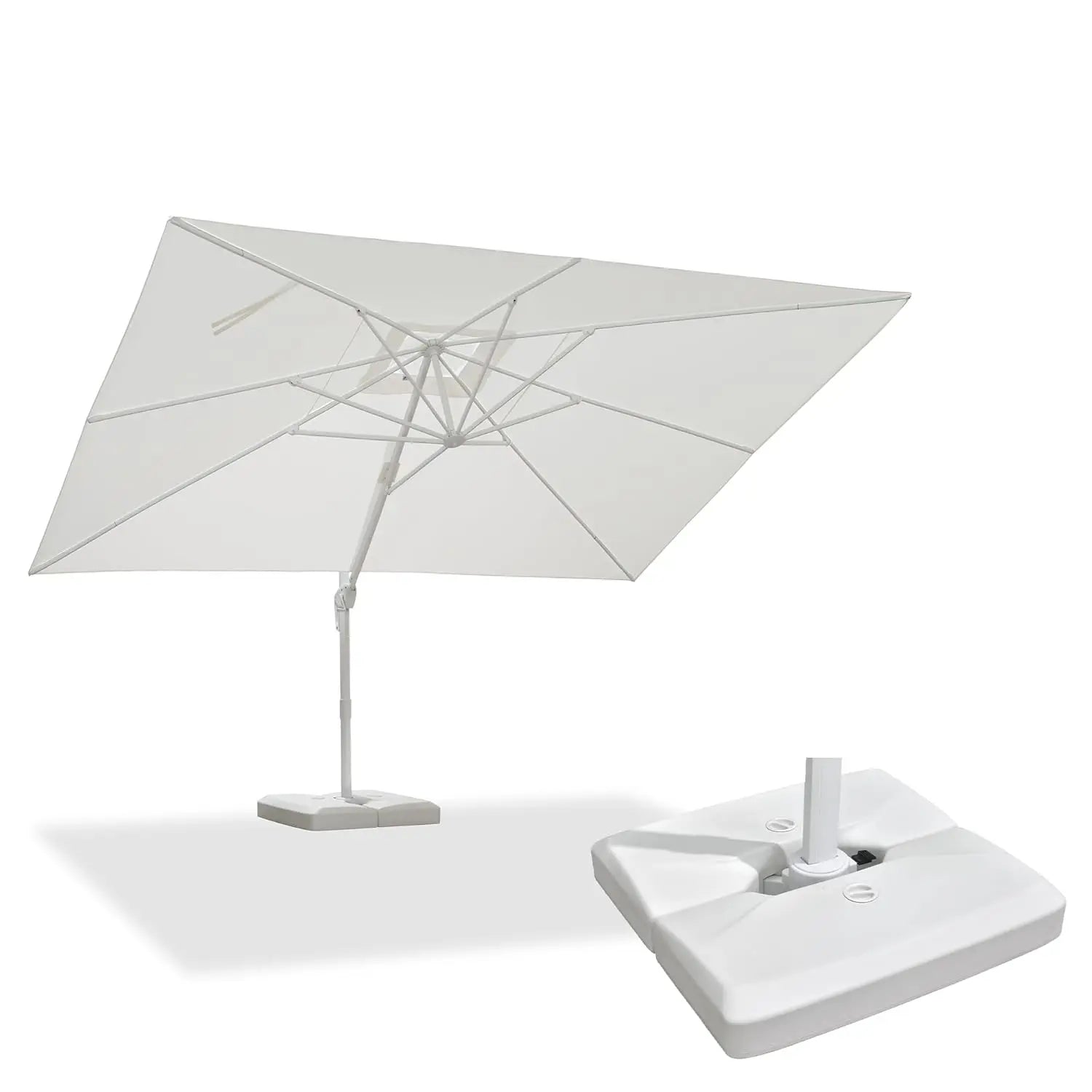 10' × 13' Patio Umbrella With Base Square  Offset Windproof with 360°,