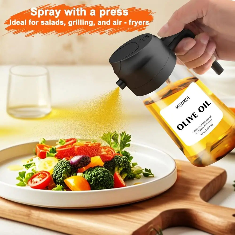 2 in 1 Glass Oil Sprayer & Dispenser, 16oz/