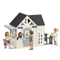 Outdoor Wooden Playhouse with Kitchen Set ,Chalkboard with Waterproof Roof & Rust-Resistant Hinges,