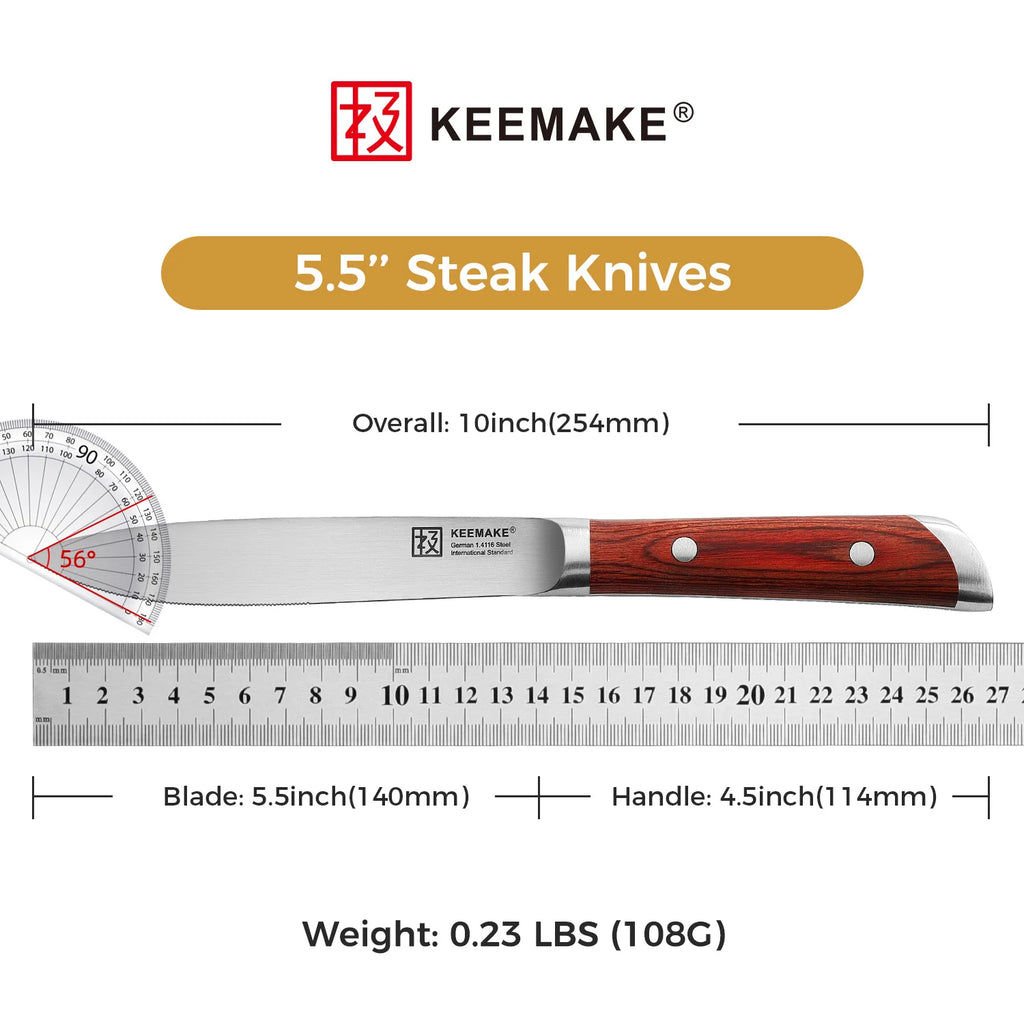 4PCS Steak Stainless Steel Knives Set 5.5 Inch  Ultra Sharp  Meat Cutting Knives