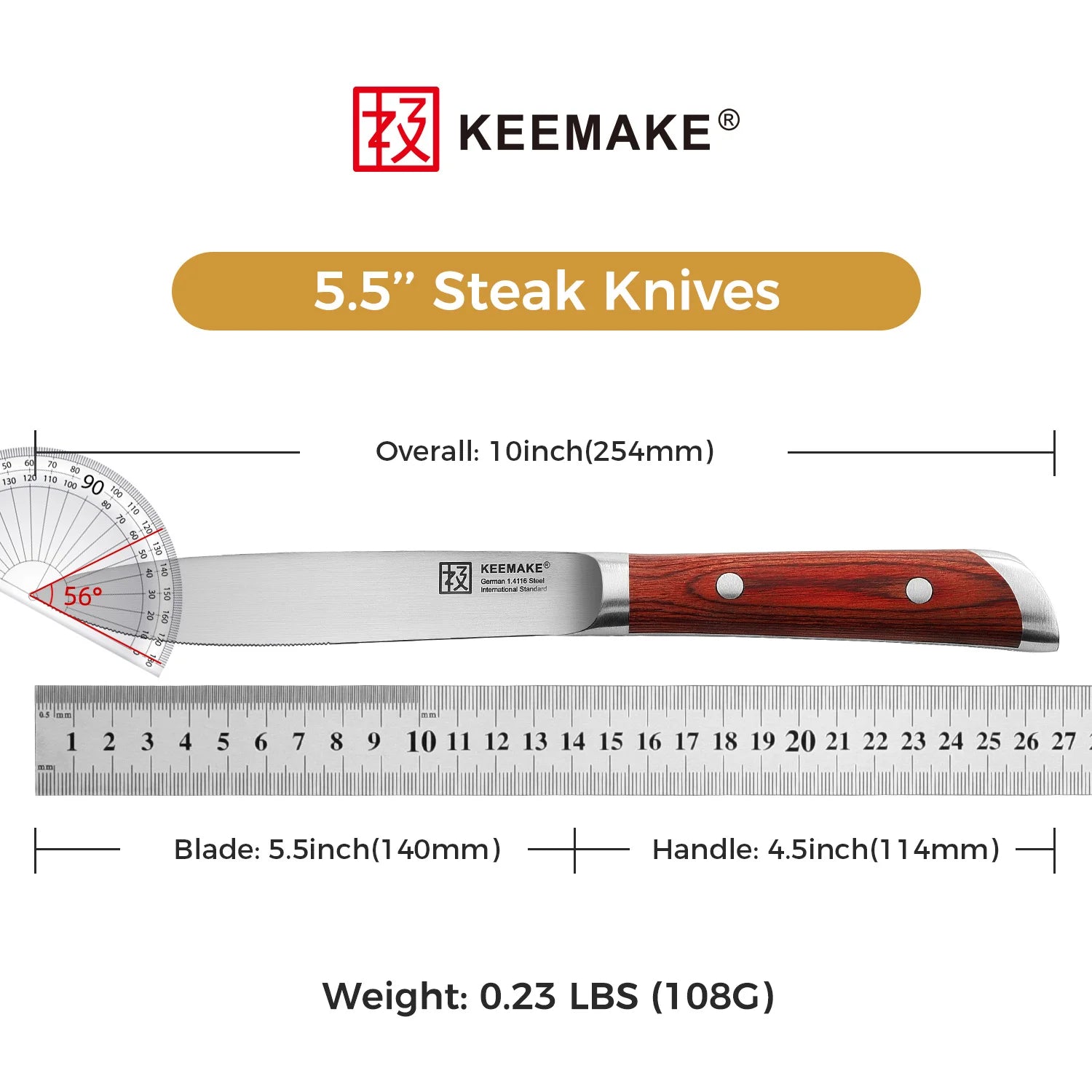 4PCS Steak Stainless Steel Knives Set 5.5 Inch  Ultra Sharp  Meat Cutting Knives