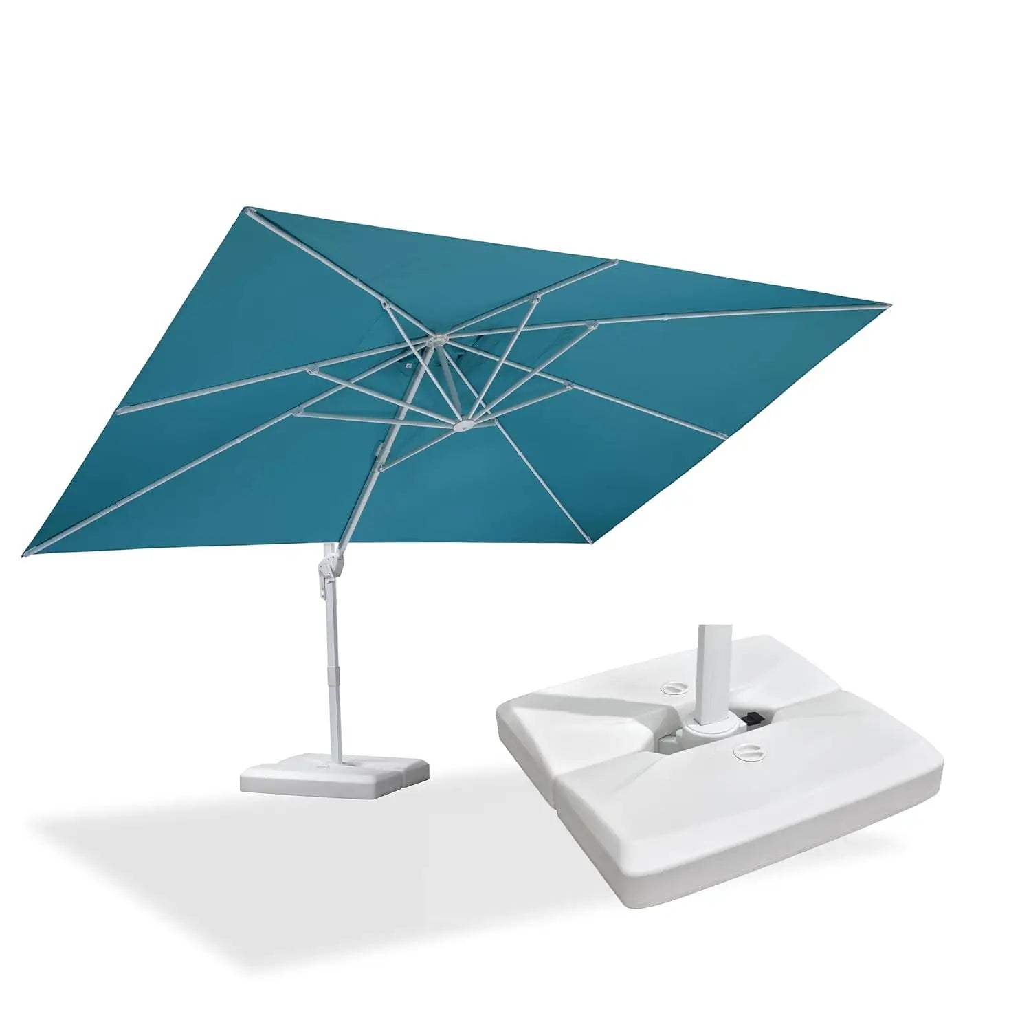 10' × 13' Patio Umbrella With Base Square  Offset Windproof with 360°,