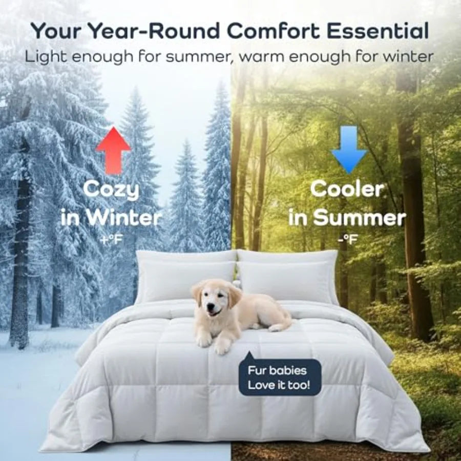 Bamboo Duvet Insert-Cooling Hypoallergenic Comforter for all Seasons