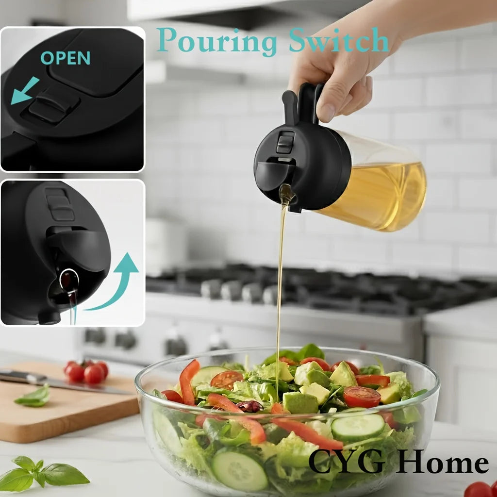 4-Pack Glass Oil Spray Bottles –Drip-Proof,