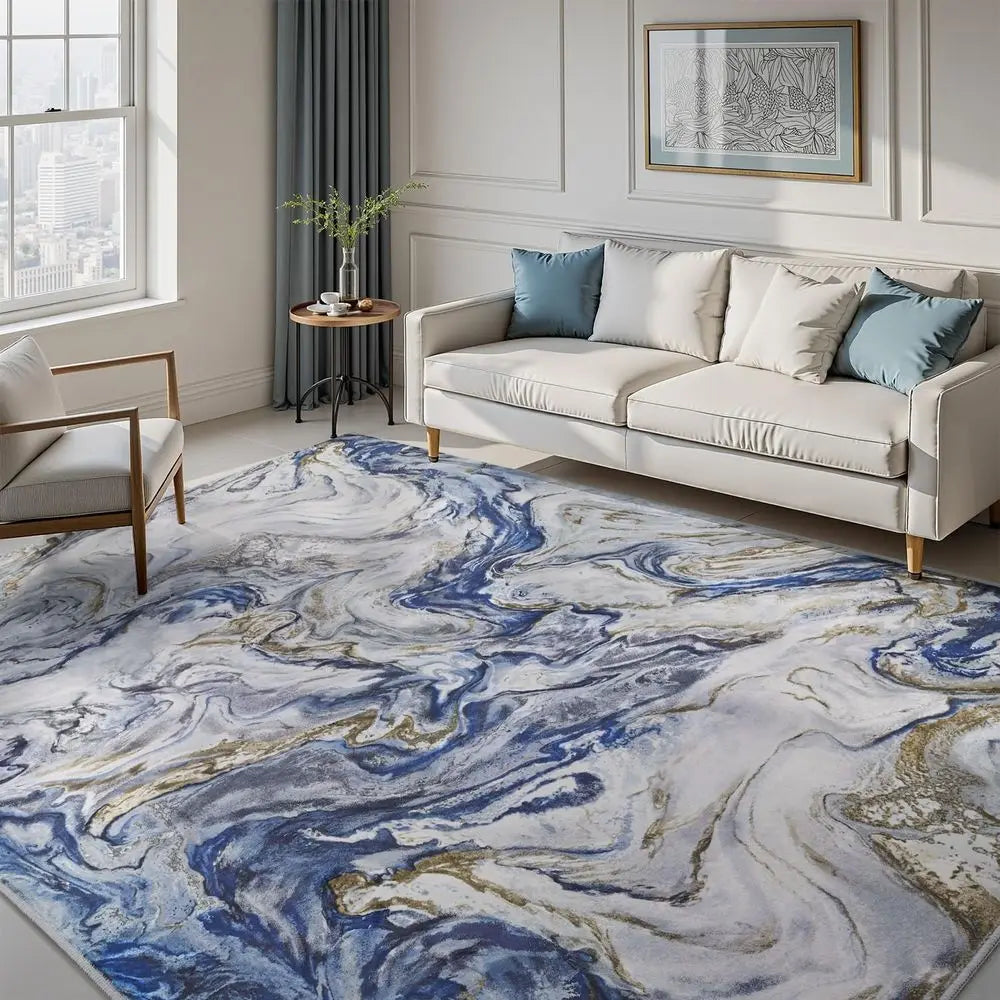 9x12 Area Rugs , Modern Abstract  Contemporary Machine Washable Rug, Large Stain Resistant Carpet
