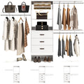 96 Inches Heavy Duty Closet System with 3 Drawers , Shelving Towers, Clothes Rack with Hanging Rods