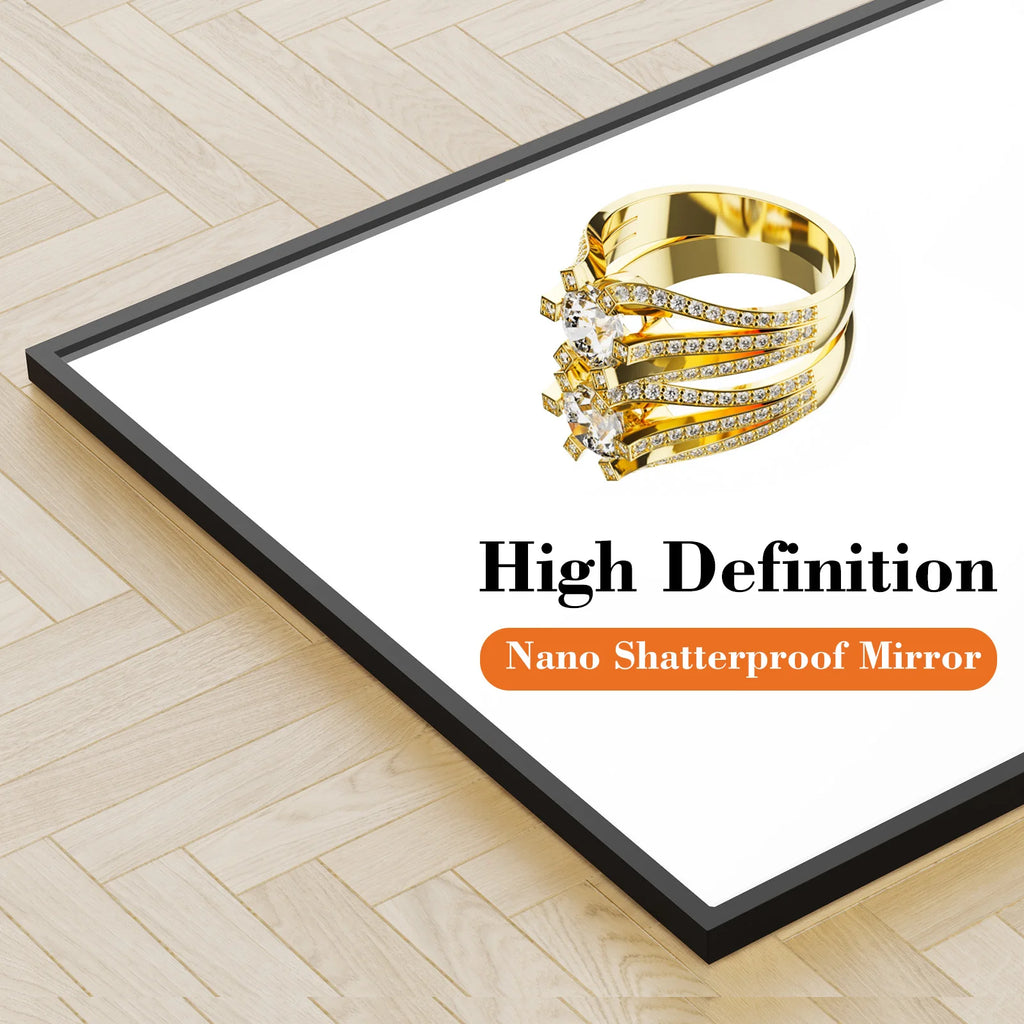 64"x21" Full Body Wall Mirror Standing Hanging or Leaning Wall-Mounted with Stand Aluminum Alloy Frame