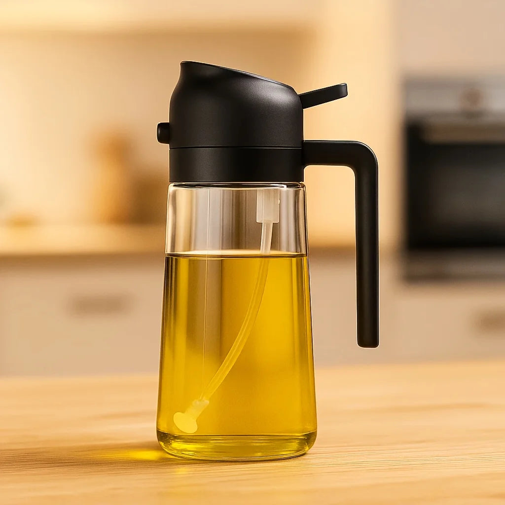4-Pack Glass Oil Spray Bottles –Drip-Proof,