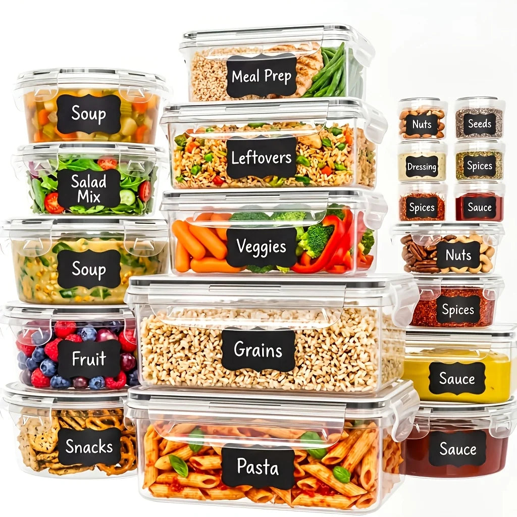 40pcs Food Storage Containers with Lids Airtight (20 Lids &20 Containers) - Leakproof
