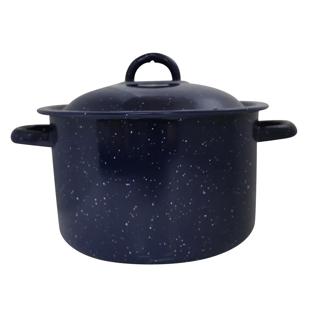 Enamel Stock  Pot for Soups &  Stews  Oven Safe with  Double Handles even Heat  Distribution