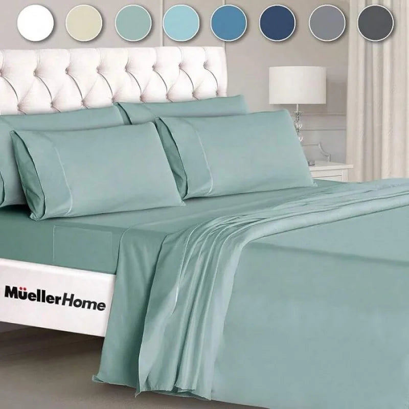 6 PC  Luxury  Cooling Sheet Set, Ultra soft, Breathable, Deep Pocket, Wrinkle-Resistant