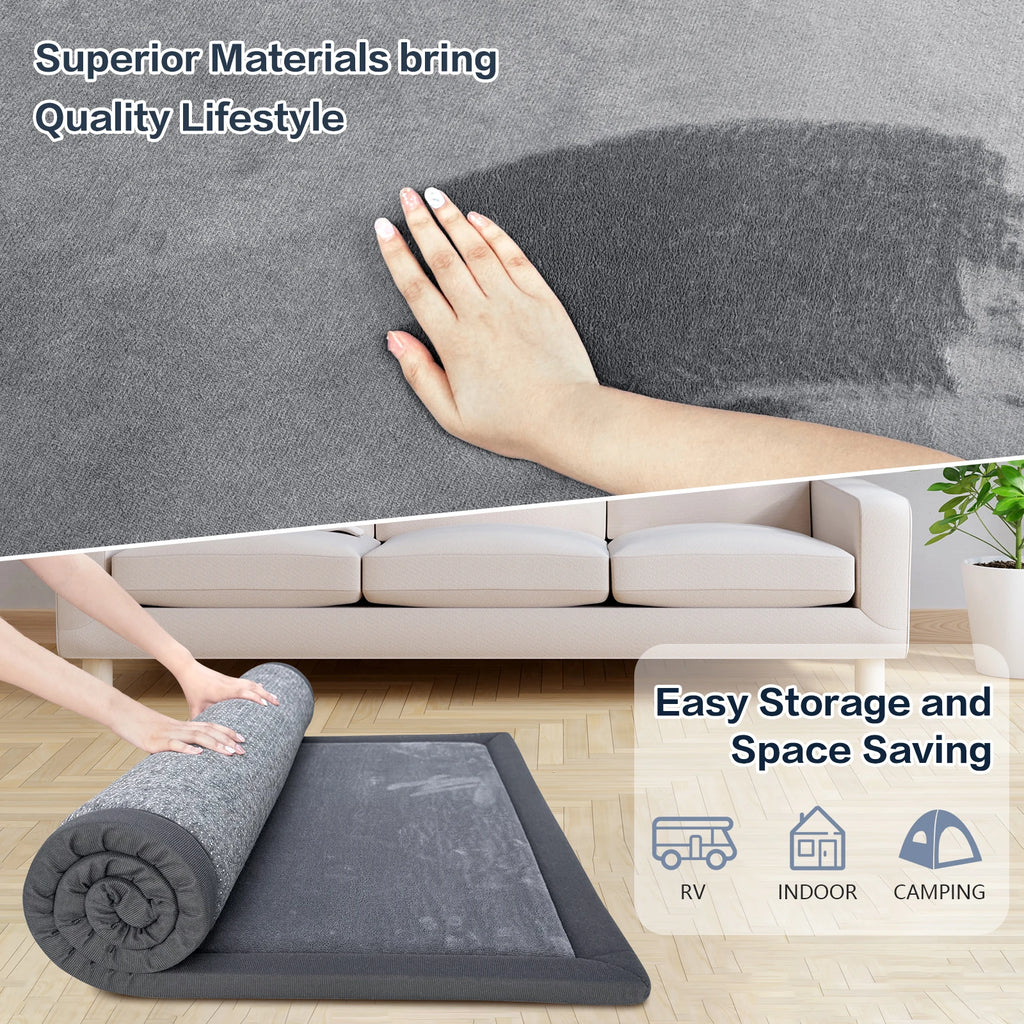 2cm Thick Memory Foam  Carpet Playpen Mat With Non-slip Bottom For Living Room Soft Velvet