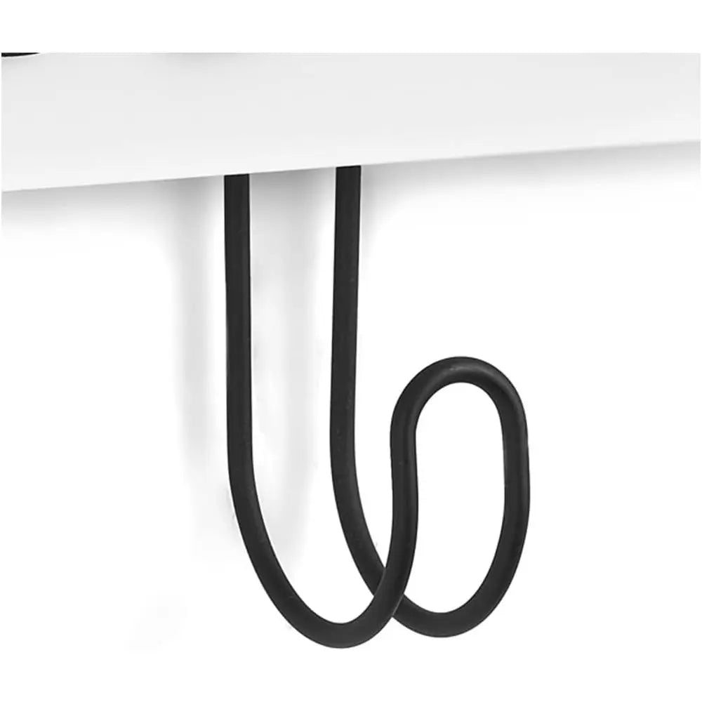 Rustic White Wood Wall-Mounted Towel Rack with Hooks