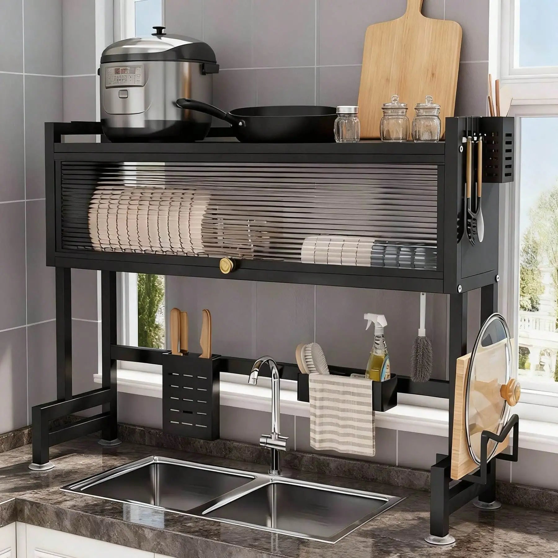 Over The Sink Dish Drainer Drying Rack 3 Tier