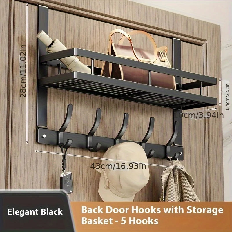 Multifunctional Metal Over-the-Door Storage Rack Easy Install