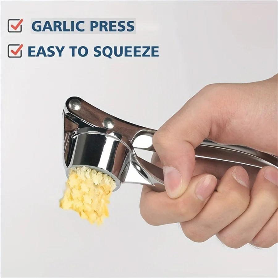 Heavy Duty Garlic Press & Multi-Tool. 18cm, Aluminum,