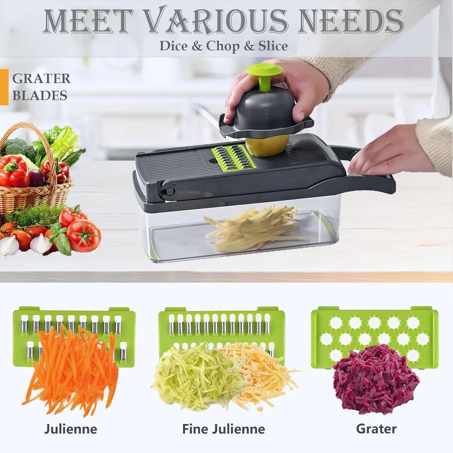 Vegetable Chopper, Multi-Functional  Kitchen Slicer Dicer