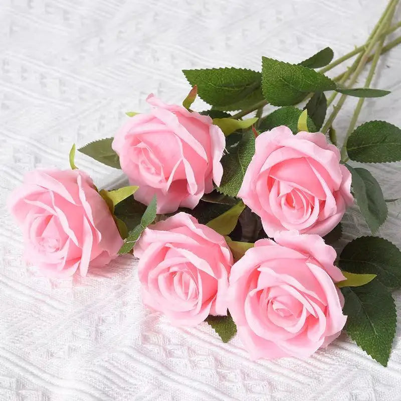 1/5/10/20pcs Artificial  Realistic Fake Rose Flowers