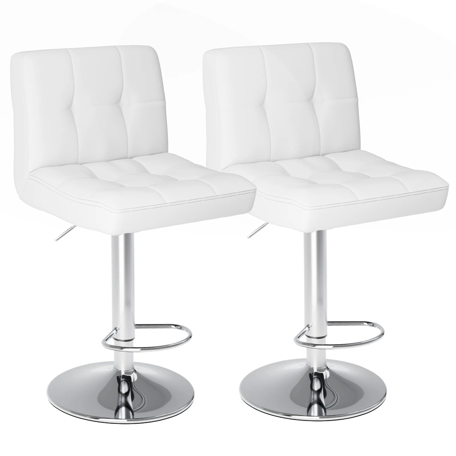 Leather upholstered Bar Stools Set of 2  ,SGS Certified Gas cylinder Comfortable Backrest