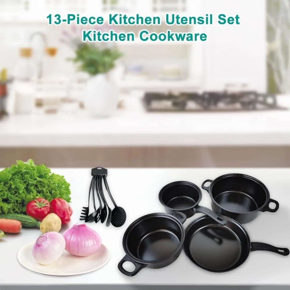 13PCS Non-Stick cookware Set for Induction Cooker Low Oil Smoke