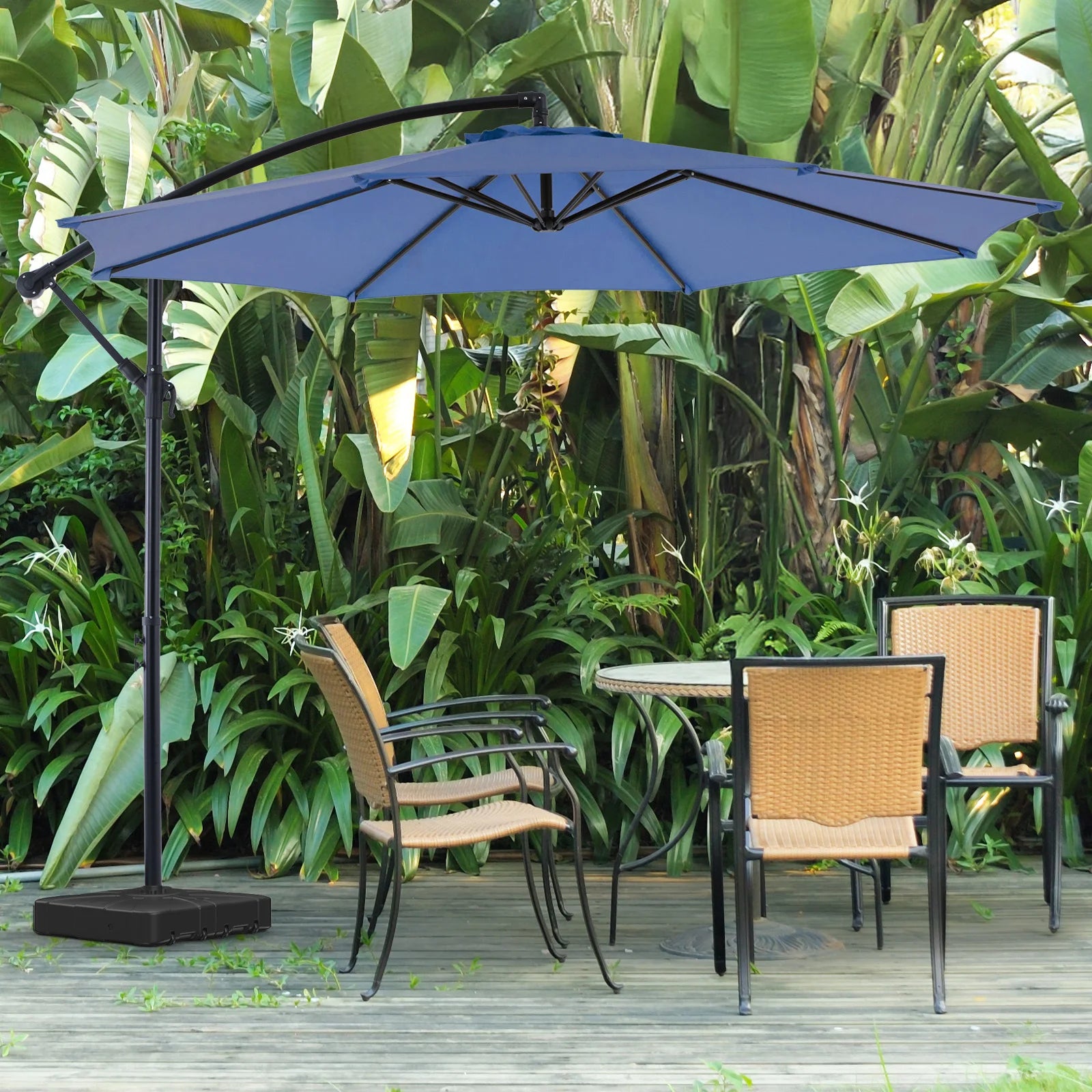10FT Outdoor Patio Umbrella Hanging  Easy Tilt Adjustment UV Protection