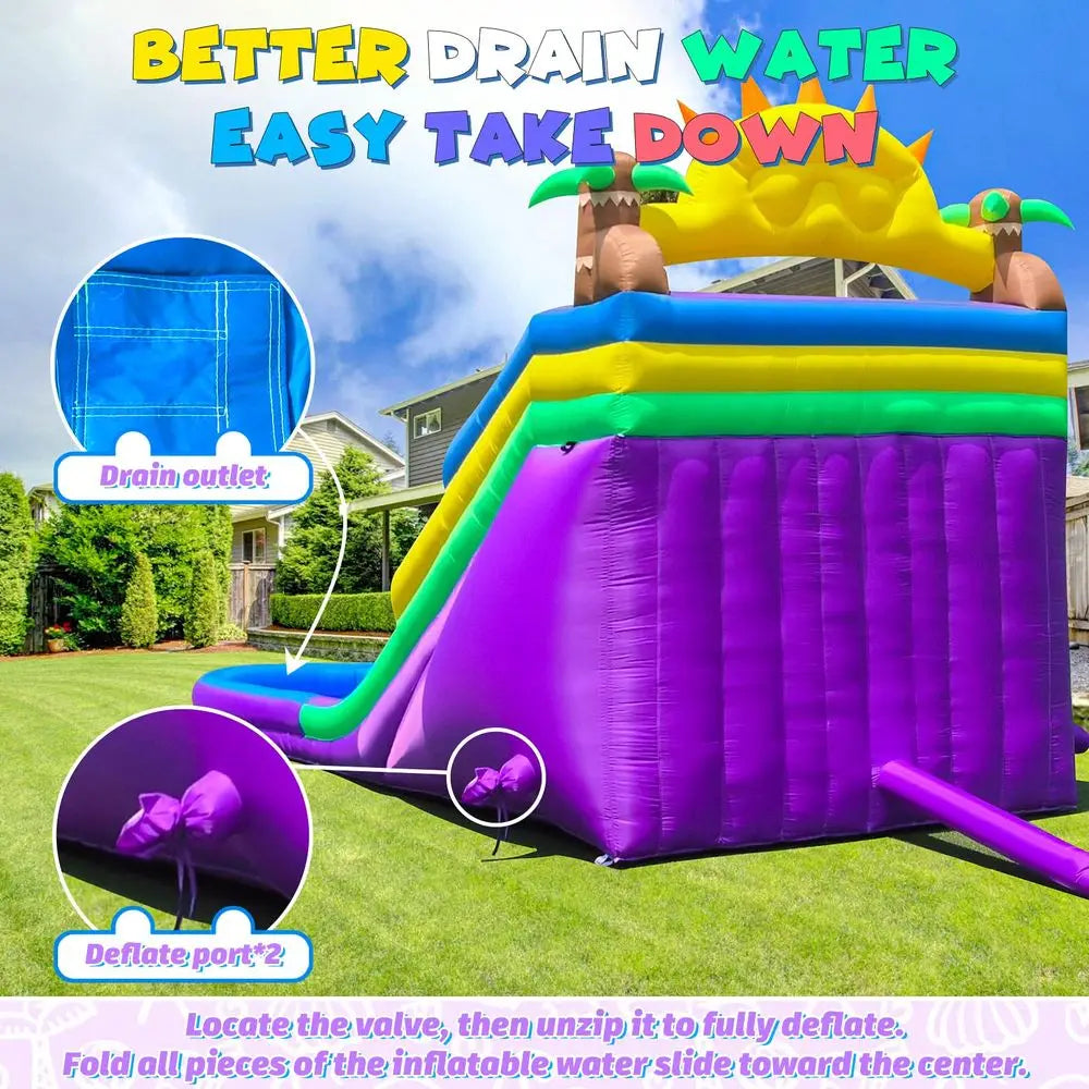 Inflatable Water Slide for Kids and Adults with Better Drainage and Durability  Easy Setup,