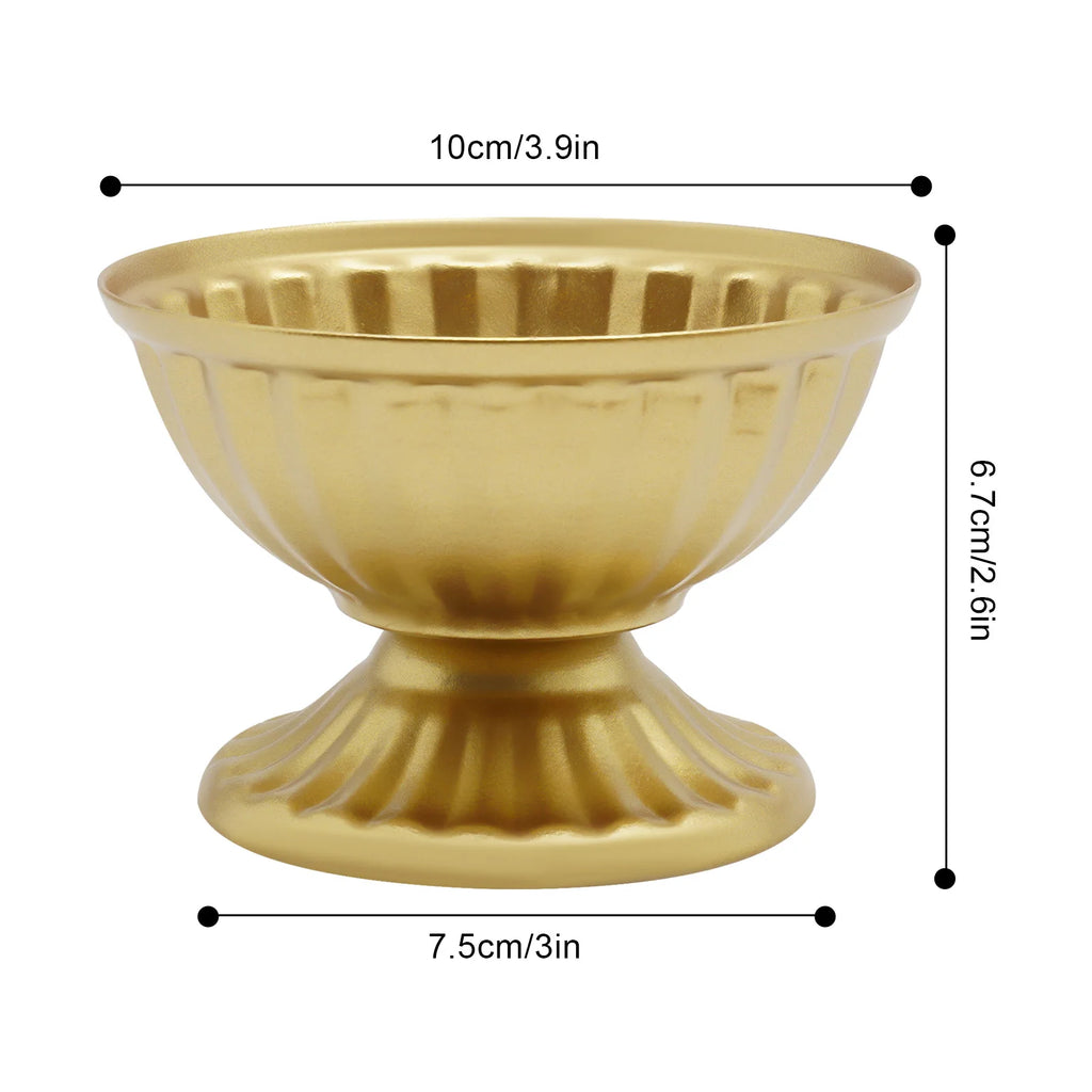 10 PCS Mini Vase Bright Golden Metal ,  Flower Arrangement